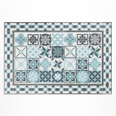 Dywan winylowy Trójkolorowa geometria ornamentalne kafelki