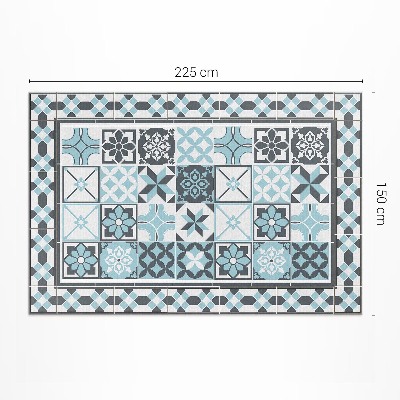 Dywan winylowy Trójkolorowa geometria ornamentalne kafelki