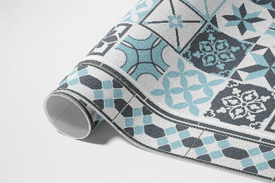 Dywan winylowy Trójkolorowa geometria ornamentalne kafelki