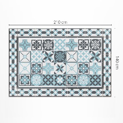 Dywan winylowy Trójkolorowa geometria ornamentalne kafelki