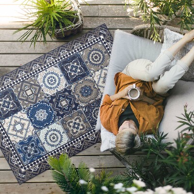 Dywan winylowy Kwieciste kafelki eleganckie kafelki