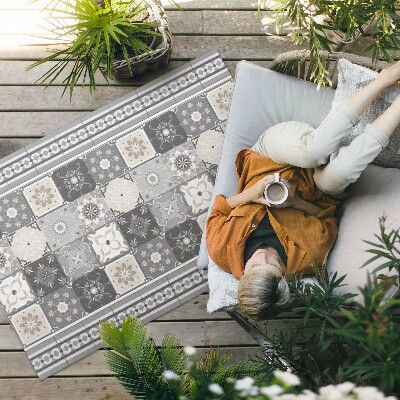 Dywan winylowy Kafelki i pasy wzorzysta mozaika