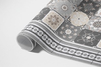 Dywan winylowy Kafelki i pasy wzorzysta mozaika