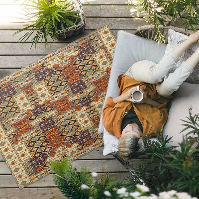Dywan winylowy Geometryczny patchwork boho vintage