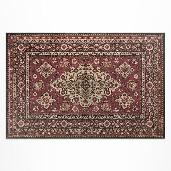 Dywan winylowy Vintage geometryczna czerwień