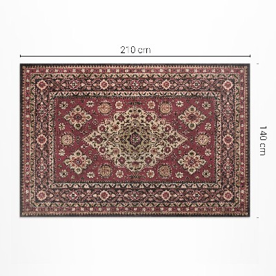 Dywan winylowy Vintage geometryczna czerwień