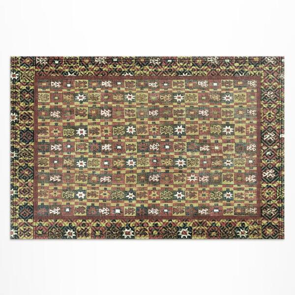 Dywan winylowy Vintage Etno kolorowa mozaika vintage