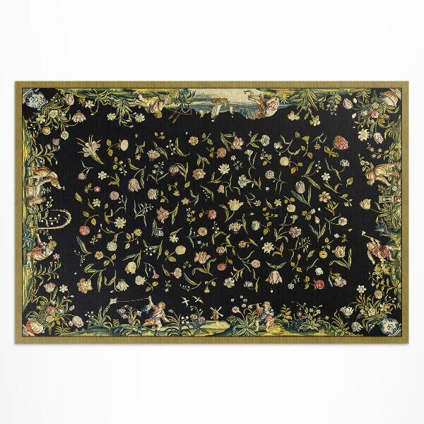 Dywan winylowy Rozsypana flora drobne kwiaty vintage