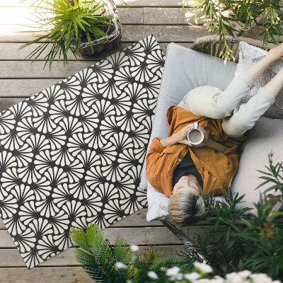 Dywan winylowy Geometria liście miłorzębu art deco glamour