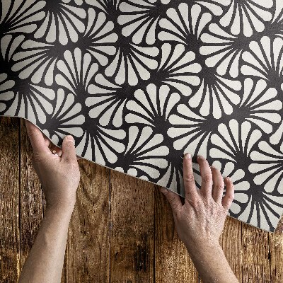 Dywan winylowy Geometria liście miłorzębu art deco glamour