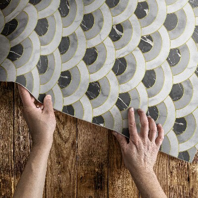 Dywan winylowy Kamienne łuski marmurowy wzór regularny