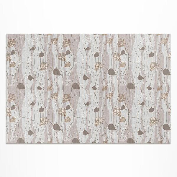 Dywan winylowy Boho listki na tle fal ilustracja