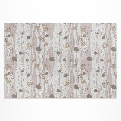 Dywan winylowy Boho listki na tle fal ilustracja