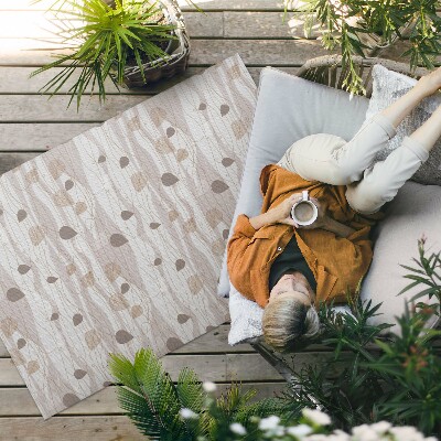 Dywan winylowy Boho listki na tle fal ilustracja