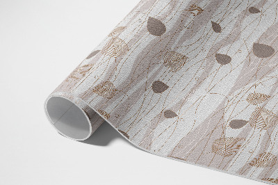 Dywan winylowy Boho listki na tle fal ilustracja