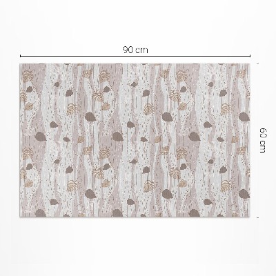 Dywan winylowy Boho listki na tle fal ilustracja