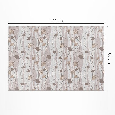 Dywan winylowy Boho listki na tle fal ilustracja