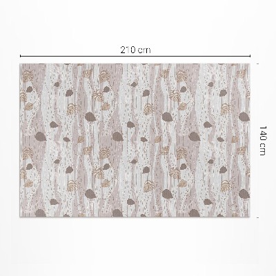 Dywan winylowy Boho listki na tle fal ilustracja