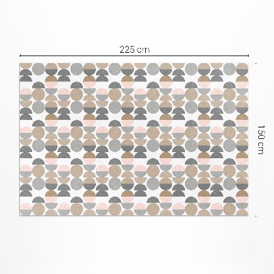 Dywan winylowy Koła i półksiężyce geometryczny wzór retro