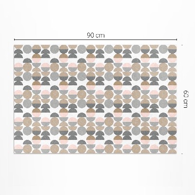 Dywan winylowy Koła i półksiężyce geometryczny wzór retro