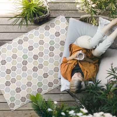 Dywan winylowy Wzorzyste heksagony pastelowe boho barwy