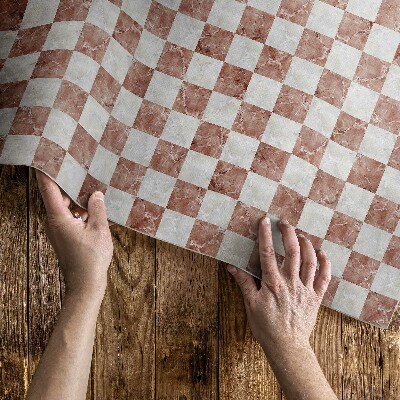 Dywan winylowy Marmurowa szachownica kamienna mozaika