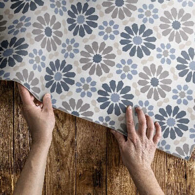 Dywan winylowy Pastelowe kwiaty delikatny wzór regularny