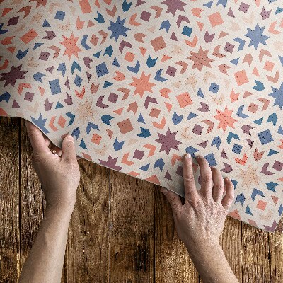 Dywan winylowy Pastelowe gwiazdy i strzałki wzór vintage