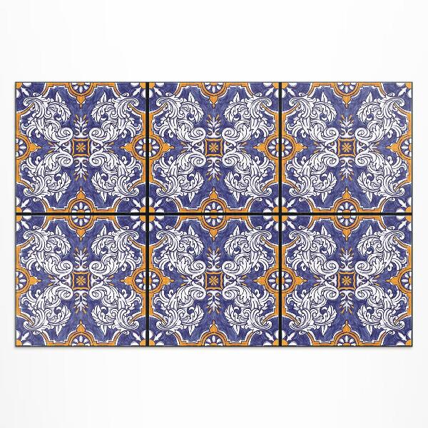 Dywan winylowy Stylowe płytki z roślinnymi ornamentami