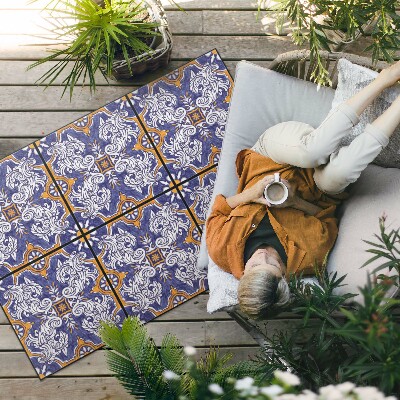 Dywan winylowy Stylowe płytki z roślinnymi ornamentami