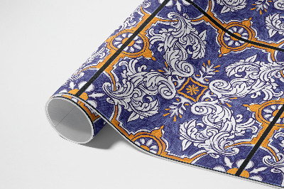 Dywan winylowy Stylowe płytki z roślinnymi ornamentami