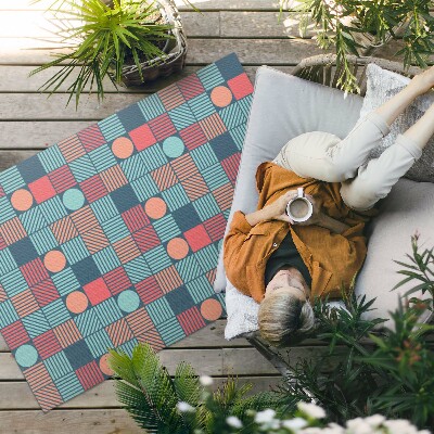 Dywan winylowy Retro vintage wzór geometryczny