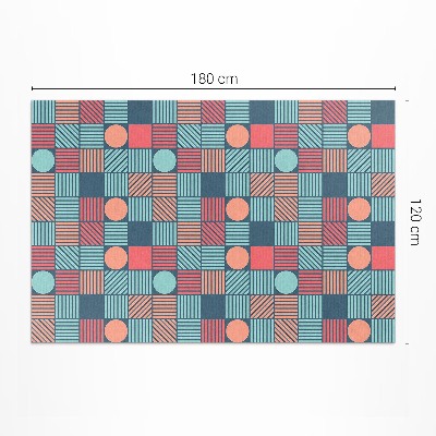 Dywan winylowy Retro vintage wzór geometryczny