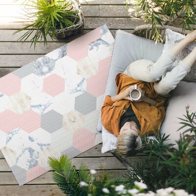 Dywan winylowy Pastelowe heksagony z marmurem