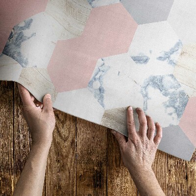 Dywan winylowy Pastelowe heksagony z marmurem