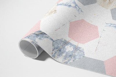Dywan winylowy Pastelowe heksagony z marmurem
