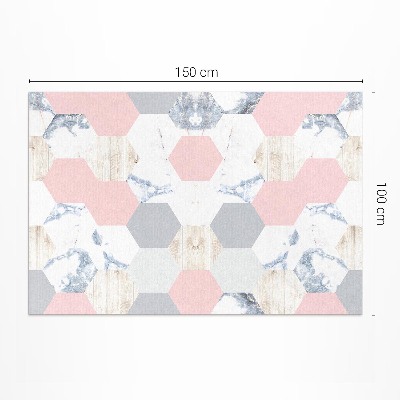 Dywan winylowy Pastelowe heksagony z marmurem