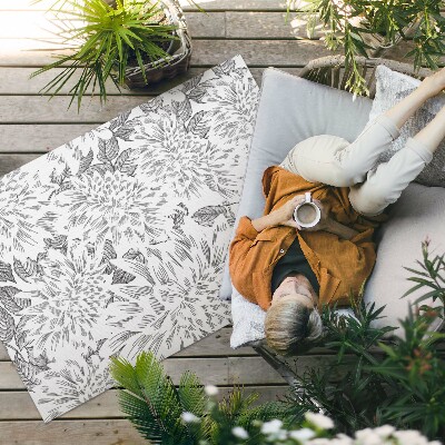 Dywan winylowy Szkic kwiatów stylowa łąka