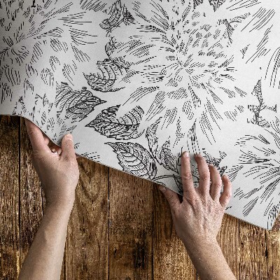 Dywan winylowy Szkic kwiatów stylowa łąka