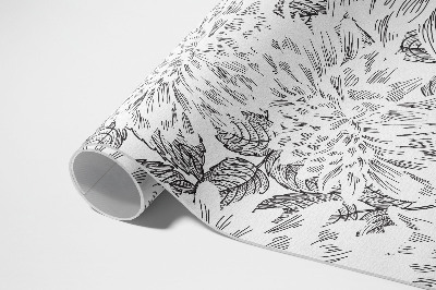 Dywan winylowy Szkic kwiatów stylowa łąka