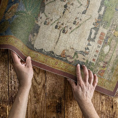 Dywan winylowy Kryszna z krowami gobelin