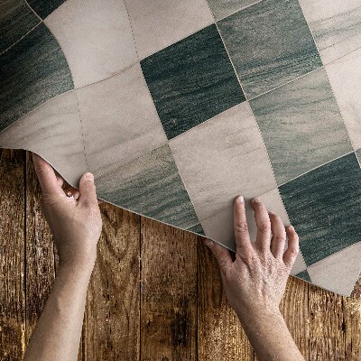 Dywan winylowy Kamienna mozaika kwadratowe płytki marmur