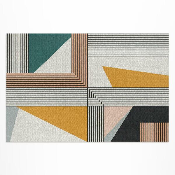 Dywan winylowy Geometryczna linearna abstrakcja Bauhaus