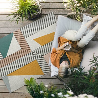 Dywan winylowy Geometryczna linearna abstrakcja Bauhaus