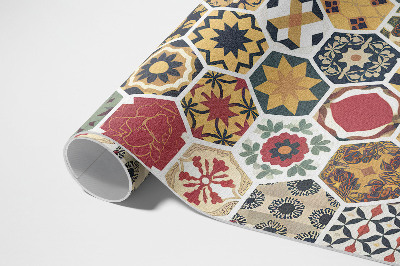 Dywan winylowy Wzorzysta vintage mozaika heksagony