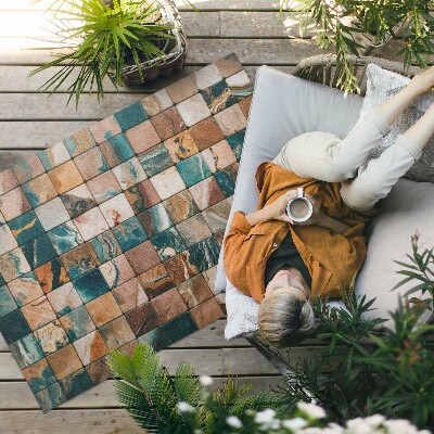 Dywan winylowy Kamienna mozaika marmurowe płytki vintage