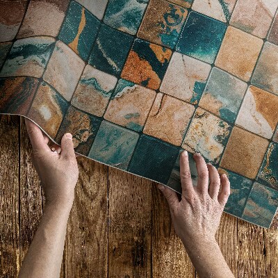 Dywan winylowy Kamienna mozaika marmurowe płytki vintage