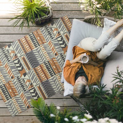 Dywan winylowy Boho linearne abstrakcje styl indiański