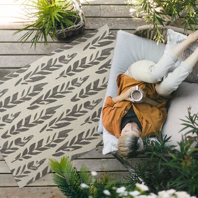 Dywan winylowy Boho malowane liście w stylu vintage