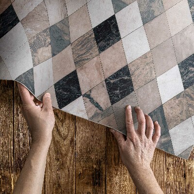 Dywan winylowy Kamienna mozaika rombów dekoracyjne płytki